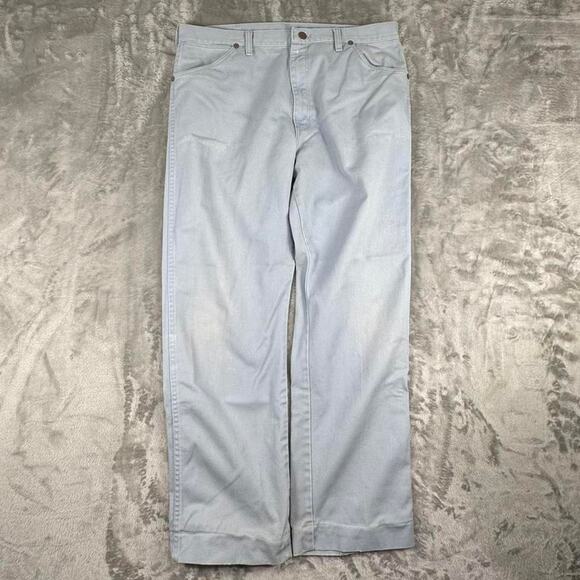 Vintage 90’s Wrangler Light Wash Blue Denim Jeans Style 013TLBL Size 38x32 - Picture 1 of 7